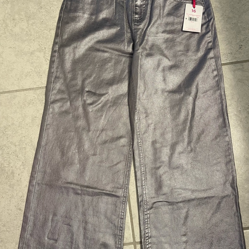 Silver Metallic Pants